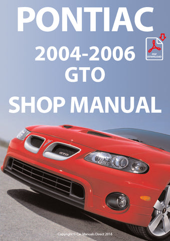 PONTIAC GTO 2004-2006 Factory Workshop Manual | PDF Download | carmanualsdirect