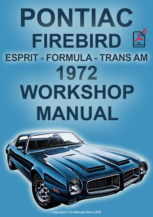 PONTIAC 1972 Firebird - Esprit - Formula - Trans Am Factory Workshop Manual | PDF Download | carmanualsdirect